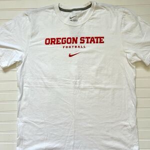 Oregon State University Beavers OSU Football T Shirt Nike Size XL White Cotton